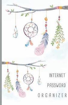 Paperback Internet Password Organizer: Never Forget A Password Again! 5.5" x 8.5" Password Organizer With Tabbed Pages, Branch And Boho Watercolor Design, Ov Book
