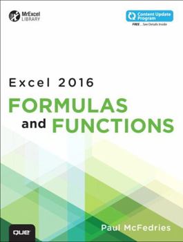 Paperback Microsoft Excel 2016 Formulas and Functions Book