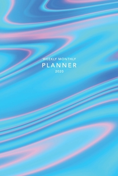 Paperback Weekly Monthly Planner 2020: Blue Holographic Effect - 6x9 in - 2020 Organizer with Bonus Dotted Grid Pages + Motivational Quotes + To-Do Lists Book