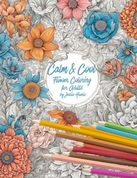 Paperback Calm and Cool Flowers Coloring Book for Adults Book