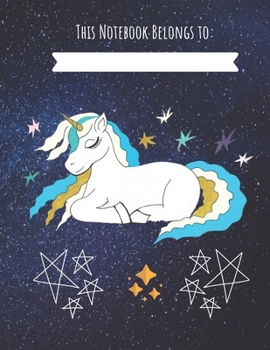 Starry night Unicorn sparkly notebook for school