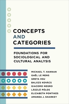 Hardcover Concepts and Categories: Foundations for Sociological and Cultural Analysis Book