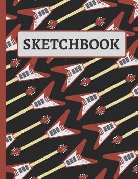 Paperback Sketchbook: Electric Guitar Sketchbook for Kids to Practice Drawing & Doodling Book