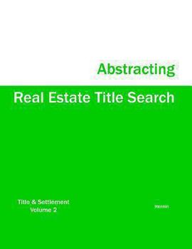 Paperback Real Estate Title Search Abstracting Book