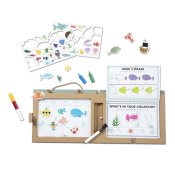 Melissa & Doug Natural Play: Play, Draw, Create Reusable Drawing & Magnet Kit – Ocean (42 Magnets, 5 Dry-Erase Markers, Great Gift for Girls and Boys – Best for 3, 4, 5, 6, 7 and 8 Year Olds)