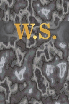 Paperback W.S.: 6" x 9" Executive Style Notebook with 100 Blank CREAM COLORED Lined Interior Pages. Gold Monogrammed Two Initials on B Book