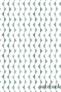 Paperback Notebook: Green & White Triangles Design Book