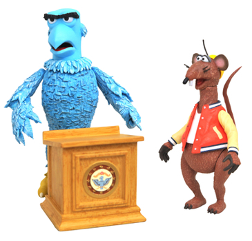 Accessory Muppets Sam the Eagle and Rizzo the Rat Deluxe Figure Set Book