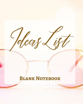 Paperback Ideas List - Blank Notebook - Write It Down - Pastel Rose Pink Gold Abstract Modern Minimalist Contemporary Design Fun Book