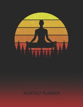 Monthly Planner: Yoga Pose | 2 Year Planning for Jan 2020 to Dec 2021 | Retro Vintage Sunset Cover | January 20 - December 21 | Planning Organizer ... | Plan Days, Set Goals & Get Stuff Done
