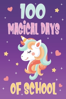 100 Days of School Unicorn Notebook: purple Backgound, half Lined Notebook / Journal ... Unicorn Lover,Soft Cover, Matte Finish