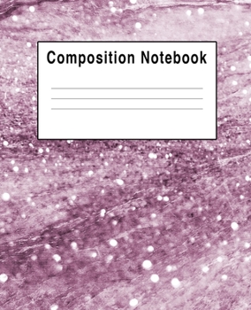 Paperback Composition Notebook: Purple Sparkles Faux Book