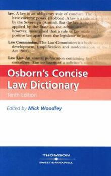 Paperback Osborn's Concise Law Dictionary Book