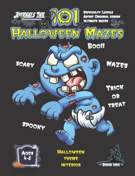Halloween Maze Book for Kids Ages 4-8: 101 Puzzle Pages. Custom Art Interior. Cute fun gift! Zombie Blue Baby. SUPER KIDZ (MS15)