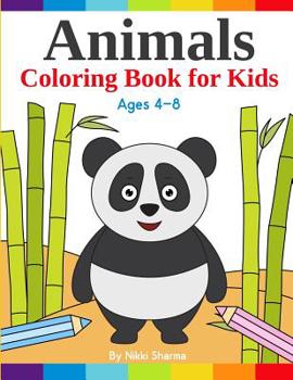 Paperback Animals Coloring Book for kids: Easy, Fun and Relaxing Coloring pages for animal lovers ages 4-8 Book