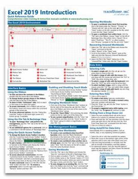 Pamphlet Microsoft Excel 2019 Introduction Quick Reference Training Guide (Cheat Sheet of Instructions, Tutorial, Tips & Shortcuts - Laminated Card) Book