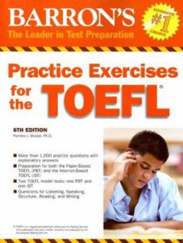 Paperback Barron's Practice Exercises for the TOEFL Book