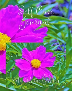 Paperback Self Care Journal: Brilliant Ultra Violet Peony with Yellow Center Book