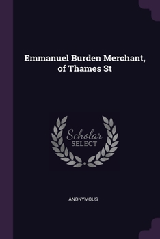Paperback Emmanuel Burden Merchant, of Thames St Book