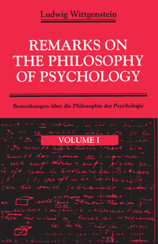 Paperback Remarks on the Philosophy of Psychology, Volume 1 Book