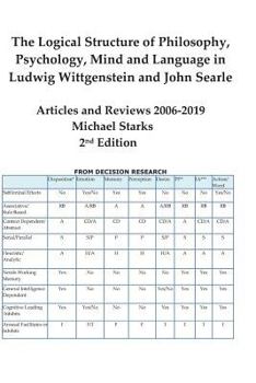 Paperback The Logical Structure of Philosophy, Psychology, Mind and Language in Ludwig Wittgenstein and John Searle: Articles and Reviews 2006-2019 2nd Edition Book