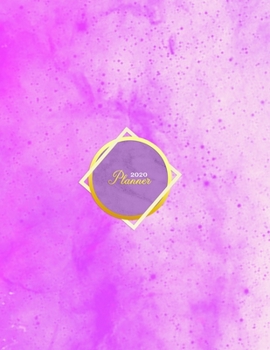 Paperback 2020 Planner: Spotty bright pink drip dot monthly and weekly organiser, planning sections, goals, to do lists, recaps and organising Book