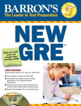 Paperback Barron's New GRE [With CDROM] Book
