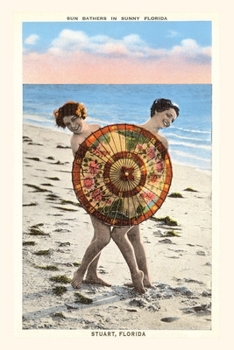 Paperback Vintage Journal Women with Parasol on Beach, Stuart, Florida Book