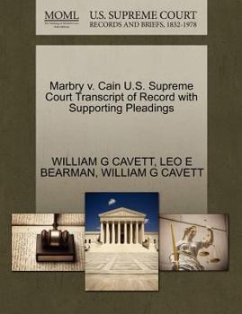 Marbry v. Cain U.S. Supreme Court Transcript of Record with Supporting Pleadings