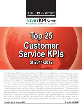 Paperback Top 25 Customer Service KPIs of 2011-2012 Book
