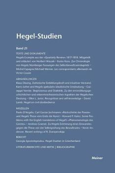 Paperback Hegel-Studien / Hegel-Studien Band 21 (1986) [German] Book