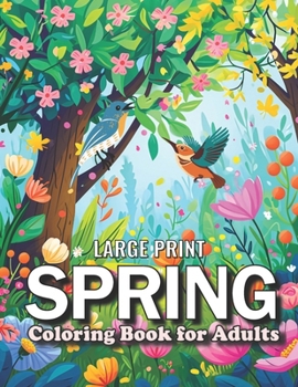 Paperback large print spring adult coloring book