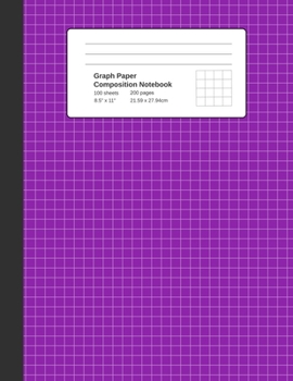 Graph Paper Composition Notebook: Purple, Grid Paper Notebook, Quad Ruled,  4 Square Per Inch (4x4), 100 Sheets, 200 pages (Large, 8.5 x 11)
