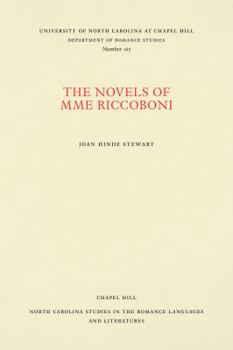 Paperback The Novels of Mme Riccoboni Book