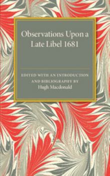 Paperback Observations Upon a Late Libel Book