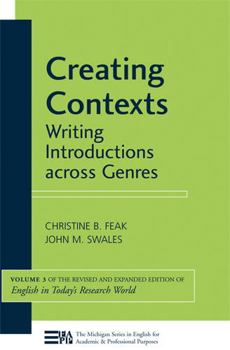 Paperback Creating Contexts: Writing Introductions Across Genres Volume 3 Book