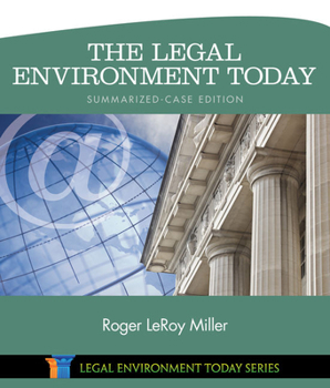 Hardcover The Legal Environment Today - Summarized Case Edition Book