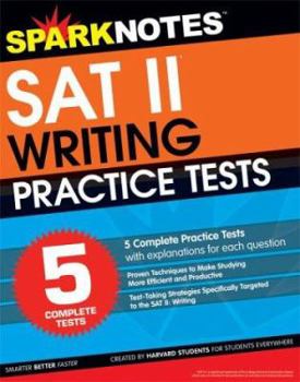Paperback 5 Practice Tests for the SAT II Writing (Sparknotes Test Prep) Book