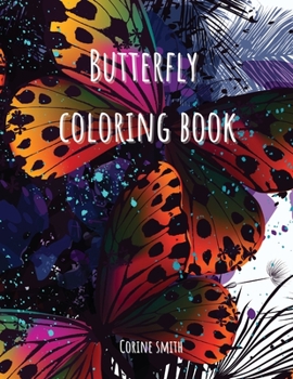 Paperback Adult coloring book - Flower with butterflies [Large Print] Book