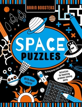 Paperback Brain Boosters Space Puzzles (with Neon Colors) Learning Activity Book for Kids: Activities for Boosting Problem-Solving Skills Book