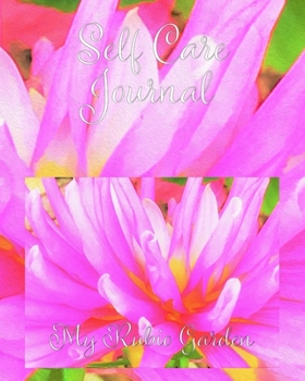 Paperback Self Care Journal: Fiery Hot Pink and Yellow Cactus Dahlia Flower Book