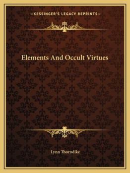 Paperback Elements And Occult Virtues Book