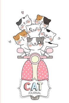 Cat Journal: Personal Diary for Girls. Blank and Lined Pages with Cute Cat Illustrations, Mood Tracker, Outfit Planner and Highs and Lows Pages.