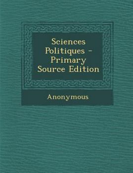 Paperback Sciences Politiques [French] Book