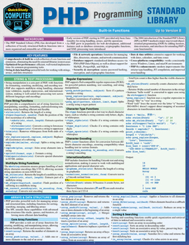 Paperback PHP Programming Standard Library: A Quickstudy Laminated Reference Guide Book