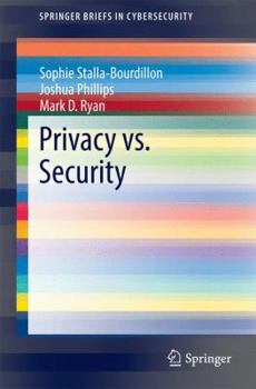 Paperback Privacy vs. Security Book