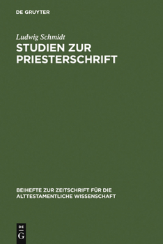 Hardcover Studien Zur Priesterschrift [German] Book