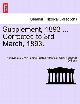 Paperback Supplement, 1893 ... Corrected to 3rd March, 1893. Book