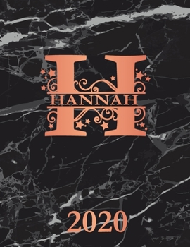 Hannah: 2020. Personalized Name Weekly Planner 2020. Monogram Letter H Notebook Planner. Black Marble & Rose Gold Cover. Datebook Calendar Schedule