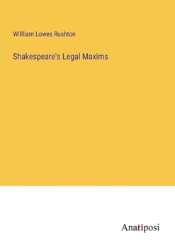 Paperback Shakespeare's Legal Maxims Book